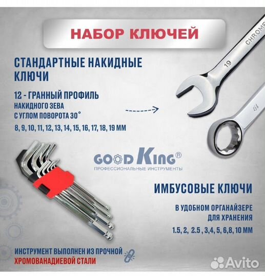 Набор инструментов goodking 121