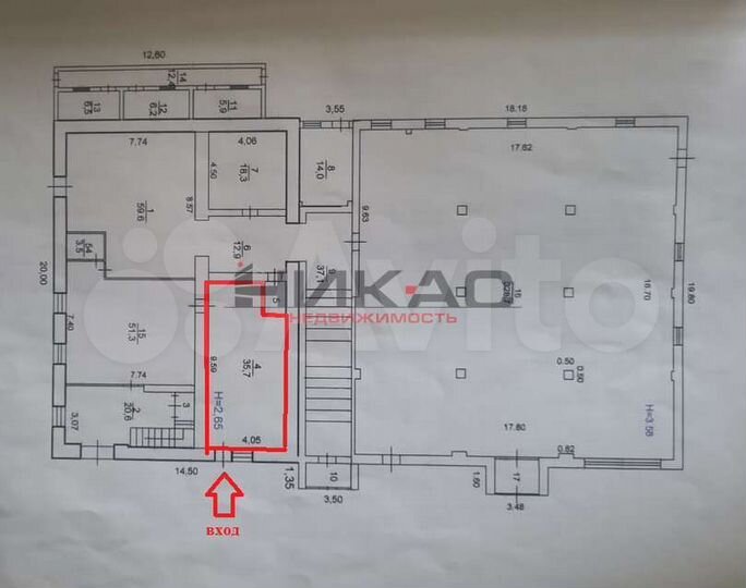 Сдам торговое помещение, 35.7 м²