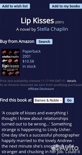 Книги на английском lipkisses Stella Chaplin