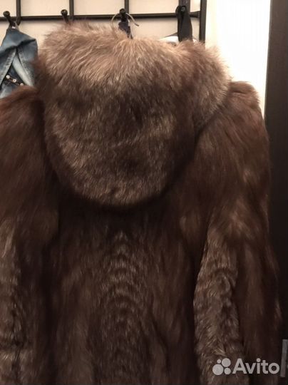 Шуба чернобурая лиса