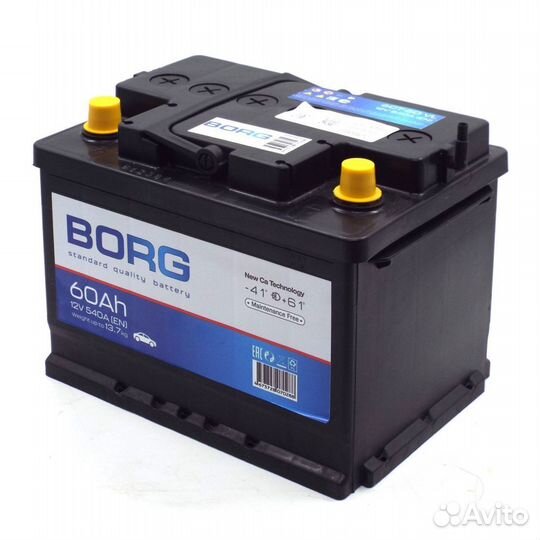 Аккумулятор borg Standard 60 Ач о.п