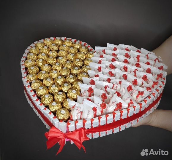 Сердце из конфет Рафаэлло