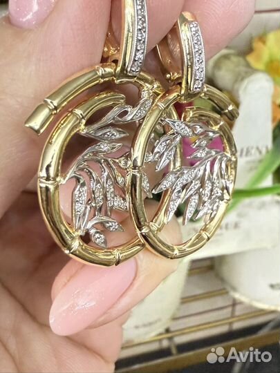 Крупные серьги в стиле, Каррера, 19.4 грамма