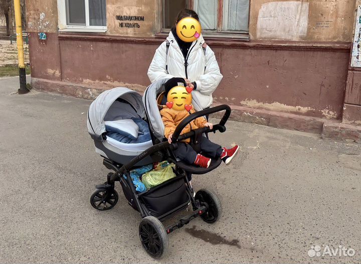 Коляска для двойни и погодок 2 в 1