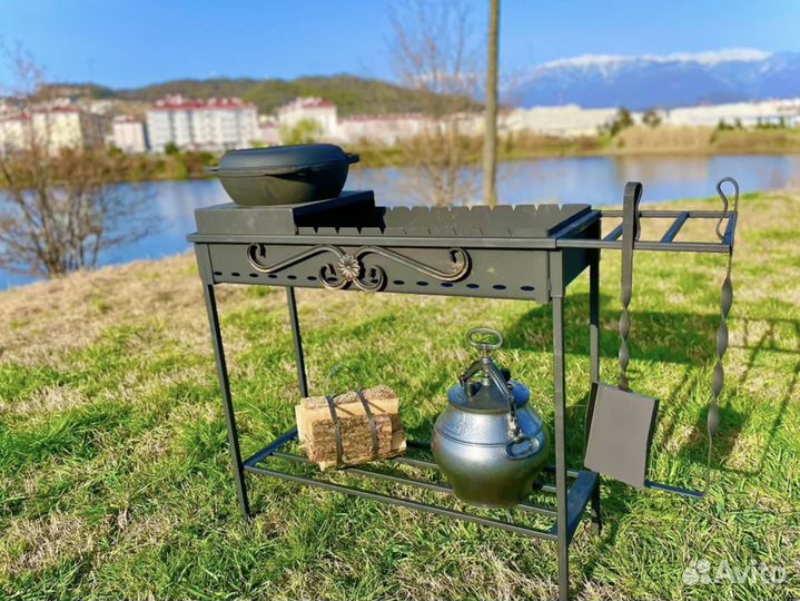 Мангал полная комплектация/ с подставкой под казан