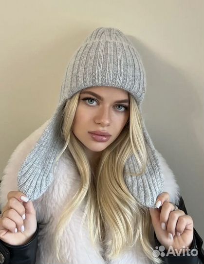 Шапка ушанка женская ангора новая