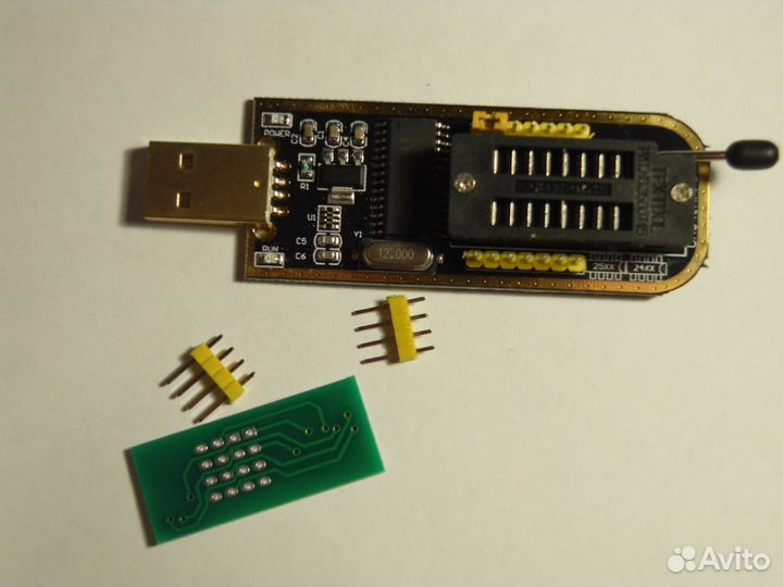 USB Программатор CH341A + клипса SOP8 (прищепка)