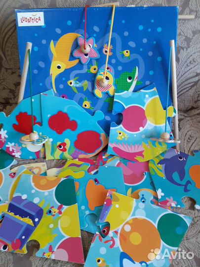 Детская развивающая игра - Весёлая рыбалка 4 в 1