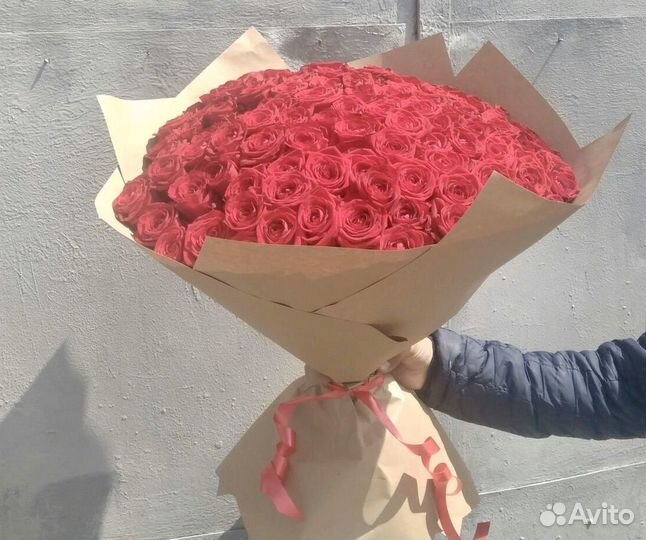 Букет из 101 розы, доставка цветов, букетов