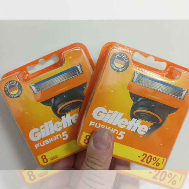 Gillette fusion 5, 8шт в упаковке, кассеты