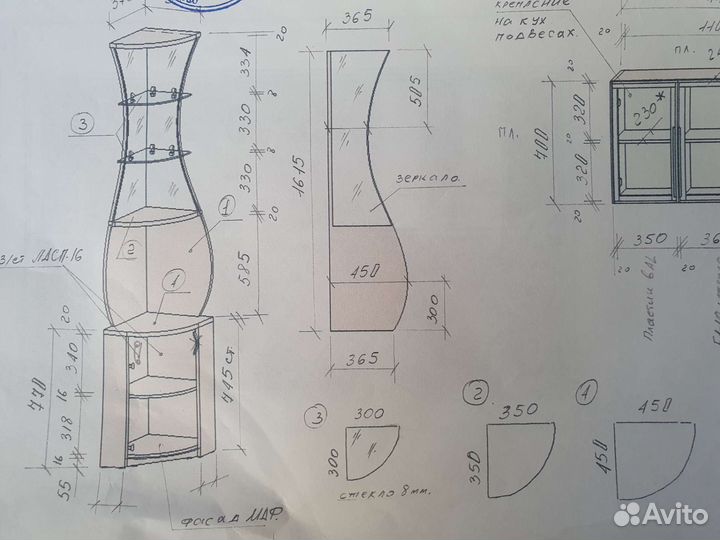 Тумба угловая высокая