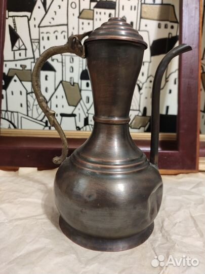 Антикварный медный кумган (кувшин)