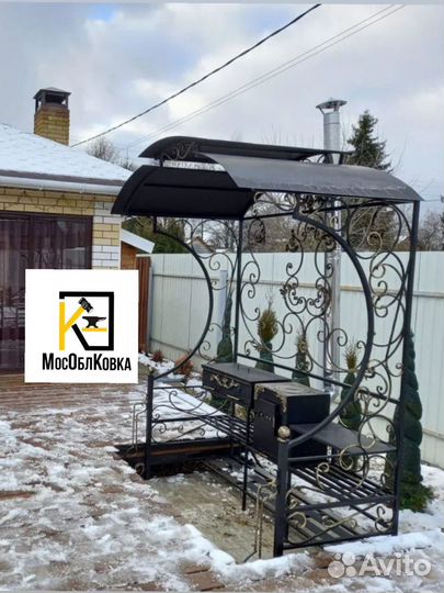 Кованые мангалы с крышей