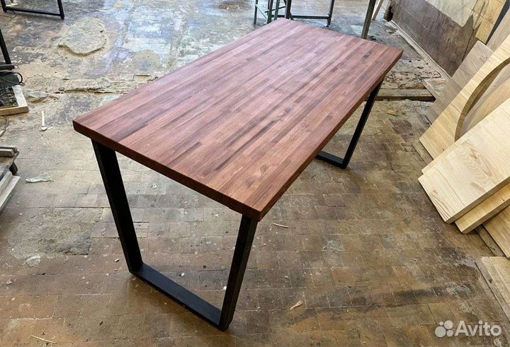 Компьютерный стол лофт массив