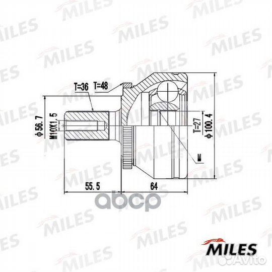 ШРУС volvo XC90 I 2.5T-3.2 02-12 нар. ABS ga20605
