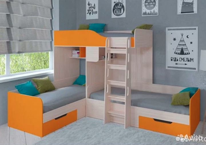 Кровать Трио Дуб Молочный/Сонома