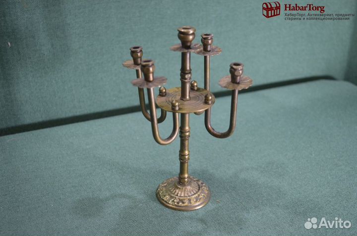 Подсвечник на 5 свечей. Латунь. Середина 20-го век