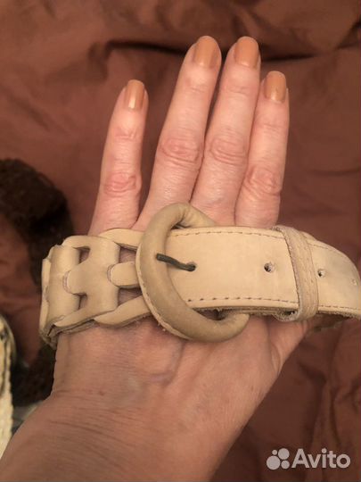 Ремень кожаный плетеный