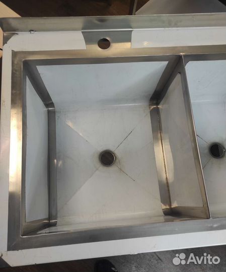 Мойка двойная из нержавейки новая