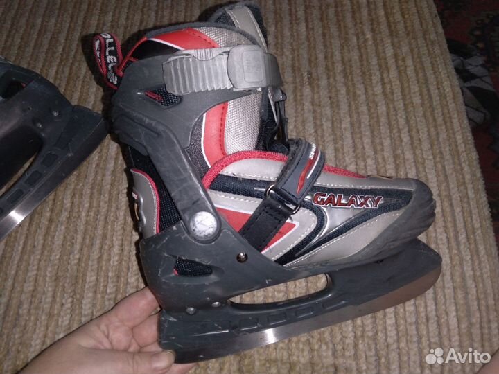 Коньки ледовые детские раздвижные. Размер 32-35