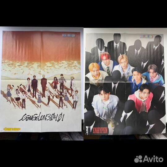 Плакаты kpop, аниме, genshin impact и др