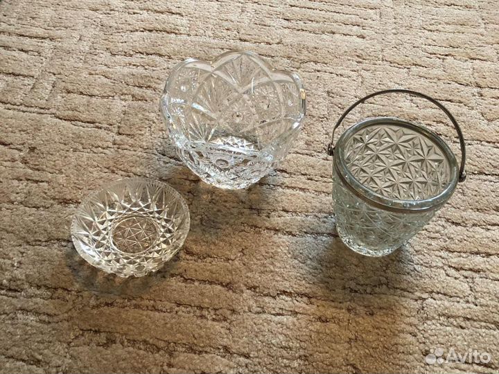 Хрустальная конфетница/вазачка/блюдце СССР