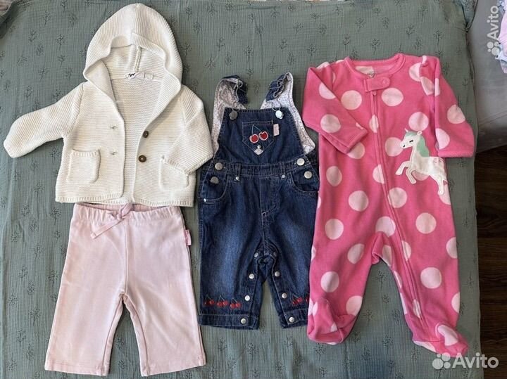 Большой пакет одежды на девочку 0-6 мес