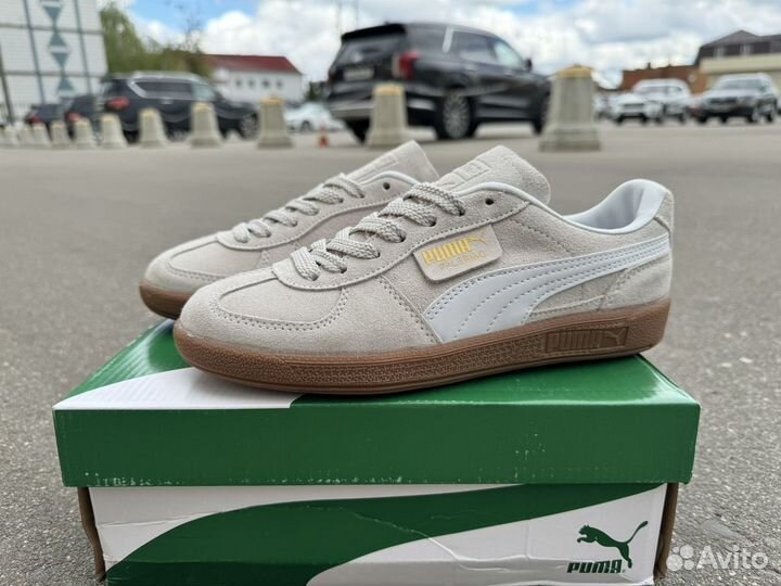 Кроссовки Puma palermo Leather серые