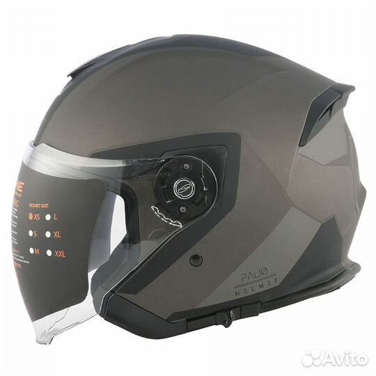 Шлем открытый со стеклом origine palio Techy черны