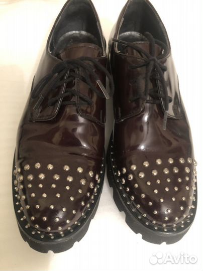 Tervolina лоферы 38 кожаные с клепками