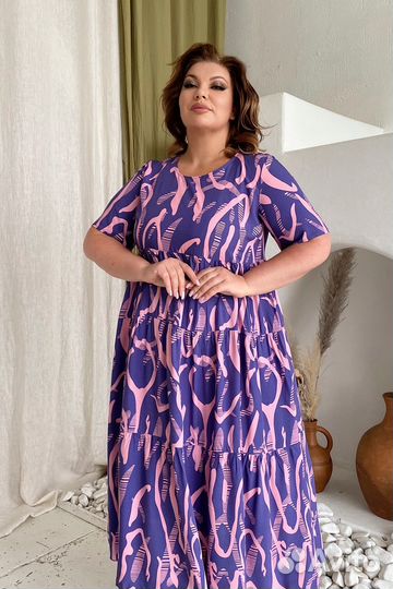 Летнее платье больших размеров 56 60 64