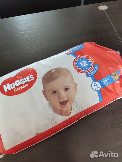 Подгузники Huggies Классик 4 (7-18кг) 68шт