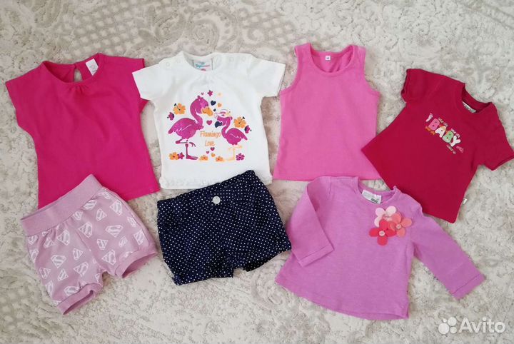Вещи для девочки в отличном состоянии размер 68-74