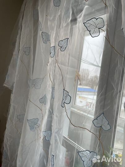Комплект на двуспальную кровать и тюль