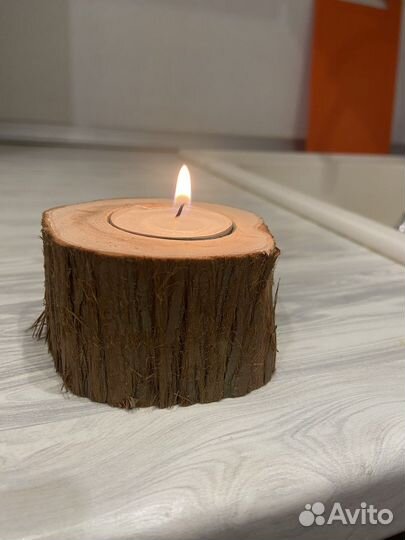 Подсвечник из можжевельника
