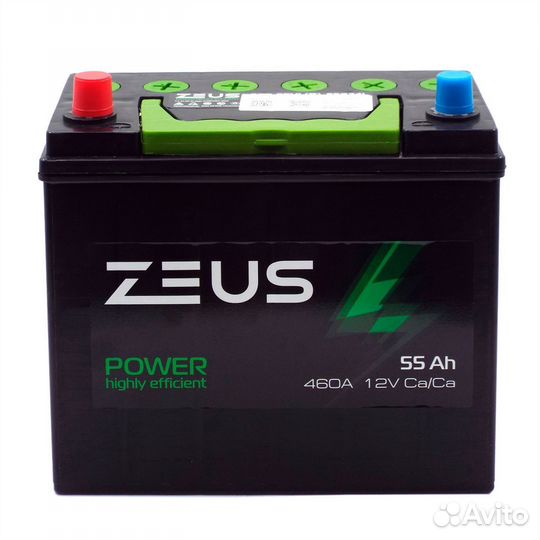 Аккумулятор zeus power Asia 65B24R 55 Ач п.п Geely