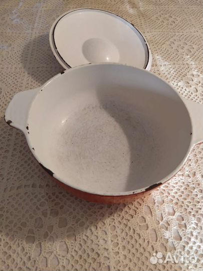 Чугунная эмалированная кастрюля СССР