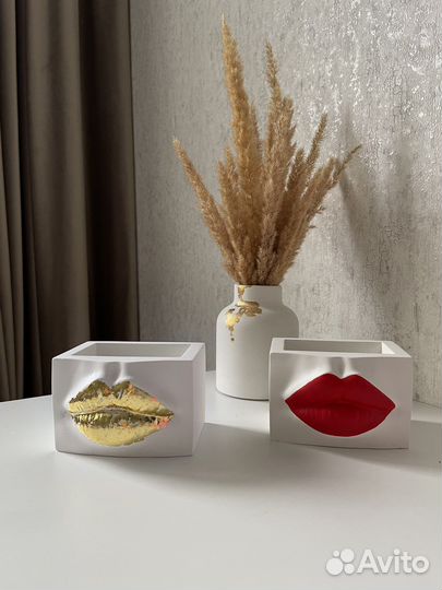Подарок Кашпо органайзер декор Губы