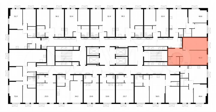 1-к. квартира, 42,3 м², 2/33 эт.