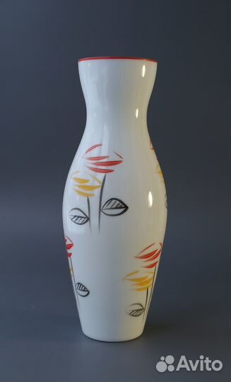 Ваза Молочное стекло Летние цветы СССР