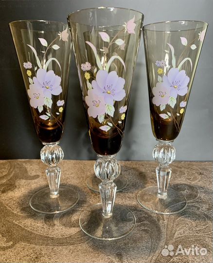 Бокалы Суздаль и стаканы, ваза. гхз Муратов Чехия
