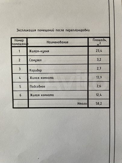 3-к. квартира, 58,2 м², 4/5 эт.