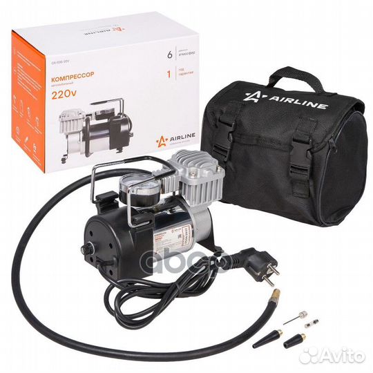Компрессор 220В в сумке 35 л/мин, 6 атм, от сет