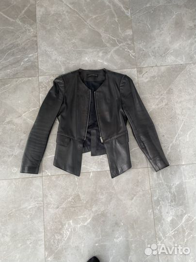 Кожаная курта Zara (из натуральной кожи) женская