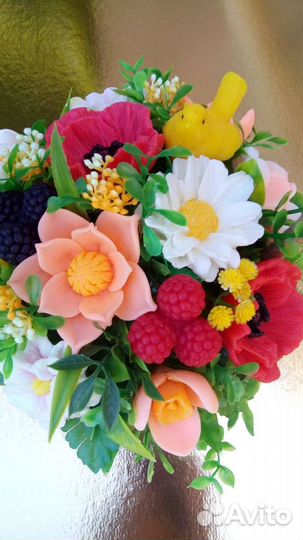 Букет мыло ручной работы с полевыми цветами