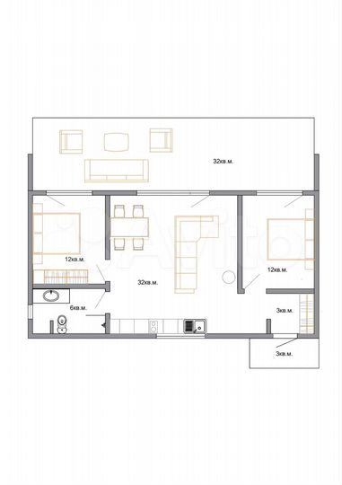 Коттедж 108 м² на участке 8 сот.