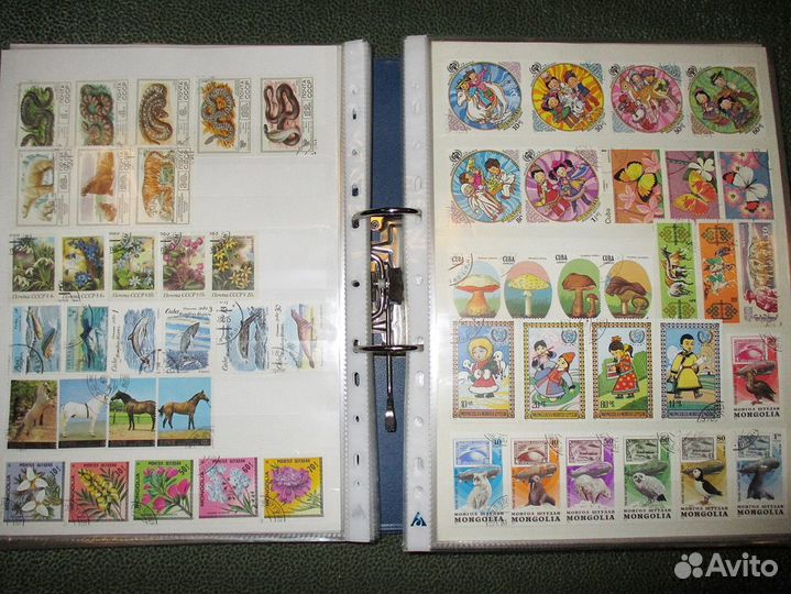 Почтовые марки (животные, растения) много