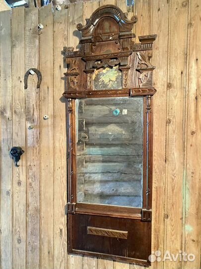 Зеркало старинное антикварное деревянное 19 век