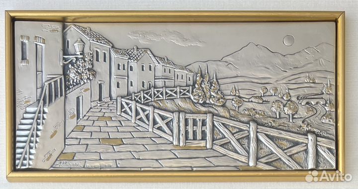 Панно, барельеф на серебре, Италия