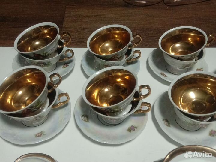 Сервиз чайный Мадонна, Пастушка позолота 12 персон